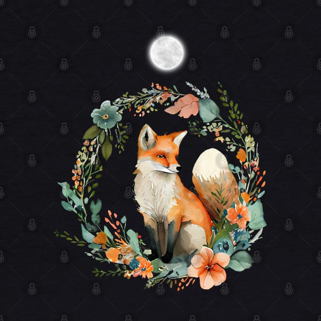 Moon light  fox  t- shirt design by IN VOGUE By-Siya